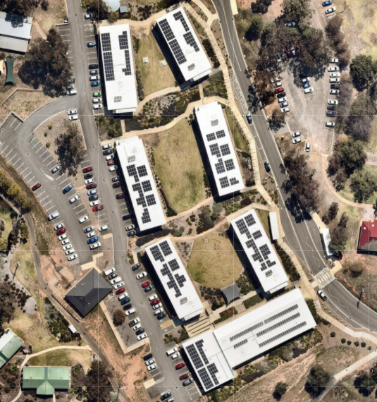 CSU solar power array aerial image