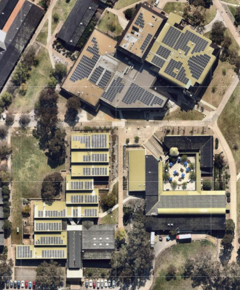 CSU solar power array aerial image