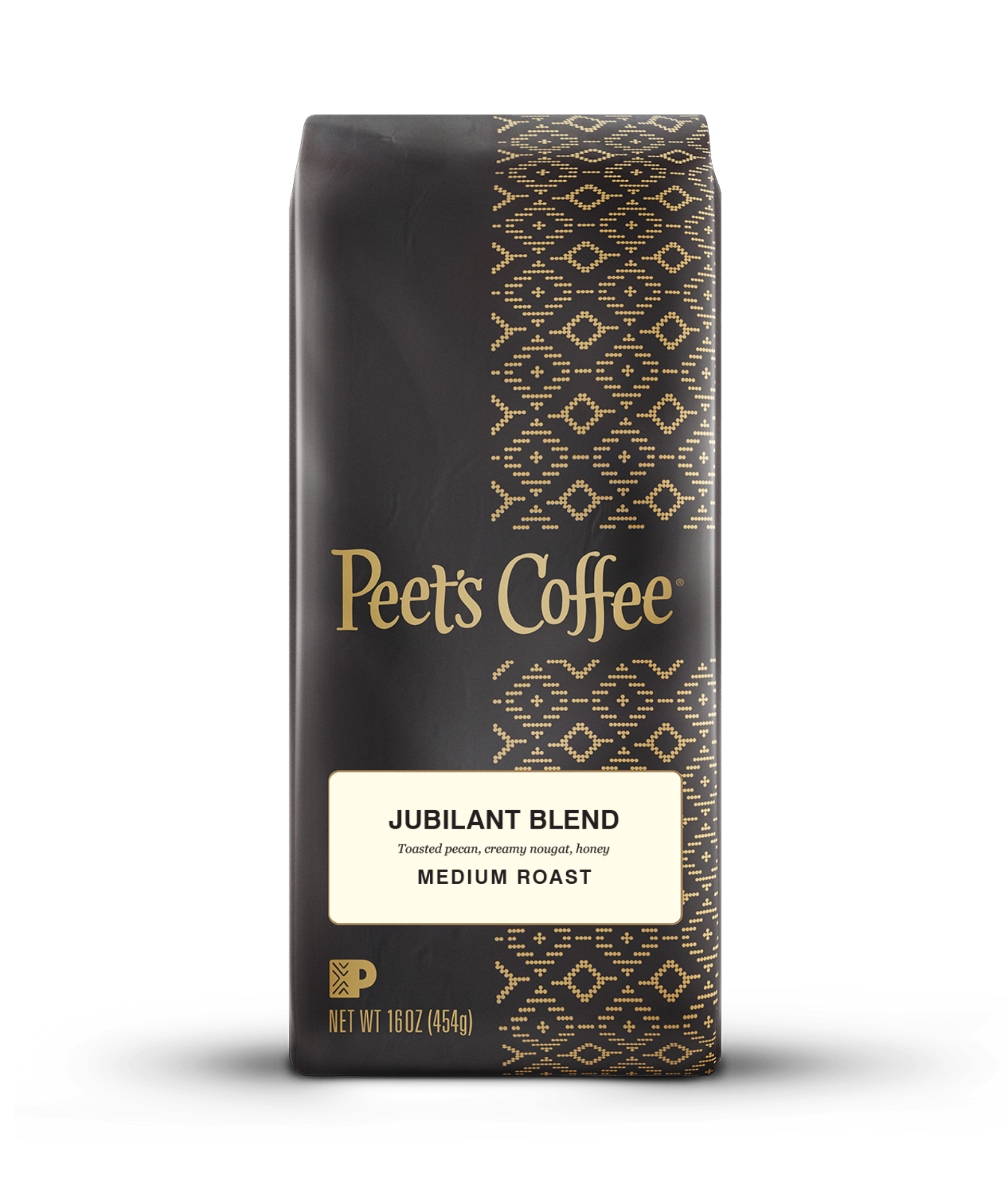 Updated Jubilant Blend coffee beans in brown bag  from Peet's Coffee